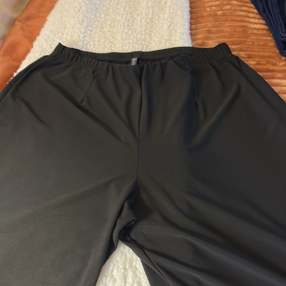 Women’s slacks (2) pairs flare dress pants. Soft fabric elastic waist in PL - Picture 8 of 10